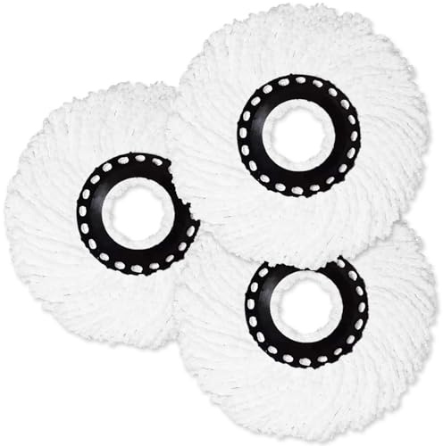 Jatipy Lot de 3 têtes de balai à franges de rechange pour manche rotatif à 360° - Têtes de balai à franges de rechange