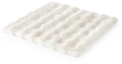 COZY KISS Sofa überzug, Flauschiger Kunstpelz Couch überzug l u Form, rutschfest Sofa Auflage Abdeckung Schonbezüge Möbelschutz für Haustier Hunde Katze (Creme, 60x60cm)