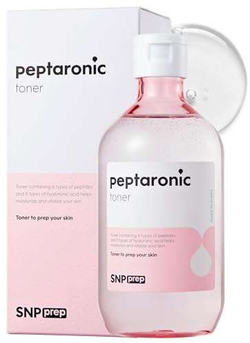 SNP Prep Peptaronic Toner - Tonico facciale coreano con 6 peptidi e 5 tipi di acido ialuronico - Idratazione anti-età per pelle secca e sensibile, rafforza la barriera cutanea, K-Beauty, 320 ml