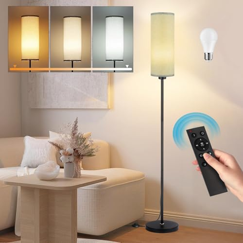 Seruno X Lampade da Terra per Soggiorno, Regolabili Moderna da Tavolo a LED con Telecomando Dimmerabile, Lampada da Terra Grigio da 135 cm, Incluso LED Lampadina 9W per Camera da Letto Decorazione