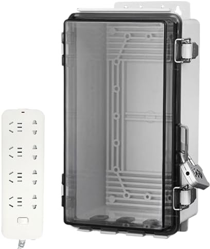Outdoor Electrical Box Waterproof | Project Enclosure with Transparent Cover - Dustproof Case with Lock for Electronics Home Power Project Security Outdoor