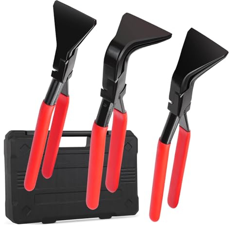 3-delad avkantstång set 0° 45° 90° böjtång, falstång [längd 280 mm, bredd 60 mm] tenntång plåtböjningstång med verktygslåda och halkfritt handtag, verktyg för takdeckare dispenser