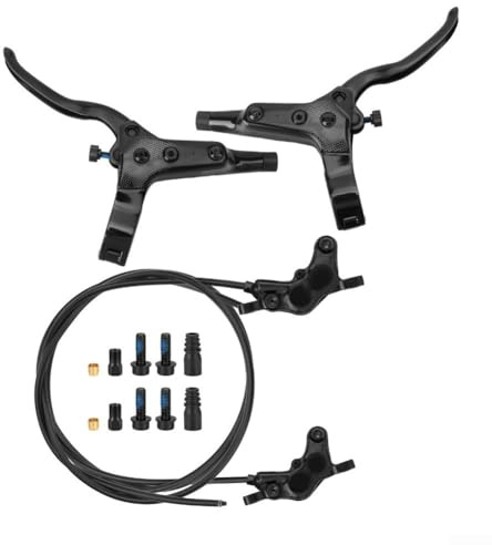Set freno a disco idraulico a quattro pistoni per mountain bike, design a tubo diviso anteriore e posteriore, struttura in lega di alluminio per prestazioni di frenata affidabili e stabili (nero)