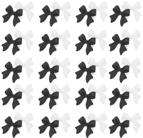 HONITANO 100 Piezas de Adornos para Uñas en Forma de Lazo, Decoración de Uñas DIY de Resina, Accesorios Creativos para Manicura en Casa