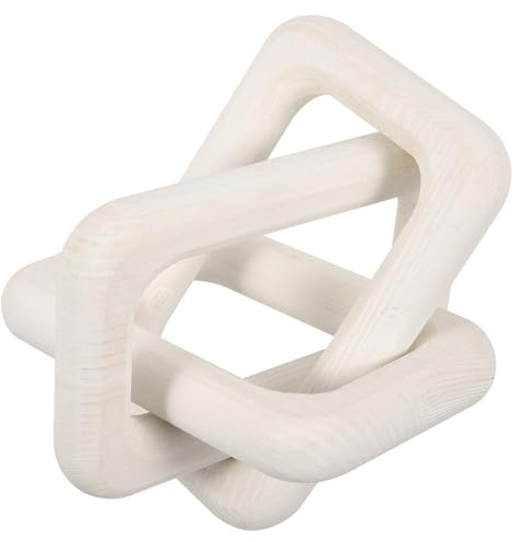 FOMIYES Decorazione in Legno di Pino Nodo a Catena Bianco, Ornamento Sospeso Rustico per Parete Soggiorno, Libreria e Ingresso, Elemento Compatto per Arredamento Casa e Regalo
