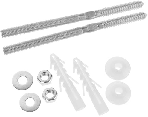 Angoily Universal Basin Fixing Screws Extended 10X180Mm Bolts Kit Seal Ring for Wall-Mounted Washbasin Installation and Replacement