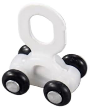 30 pezzi/sacchetto di pulegge metalliche for binari for tende a due/quattro ruote, guide scorrevoli adatte for binari doppi in lega di alluminio ultrasottile(White Four Wheels)