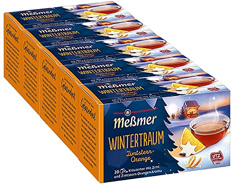 Meßmer Wintertraum, Zimtstern/Orange 20 TB, 2er Pack (2 x 40 g Packung)