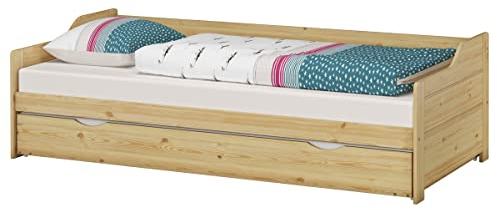 Erst-Holz®Sofabett zweiter Schlafplatz mit Matratze Bettgestell 90x200 Einzelbett Bettkasten 60.34-09M