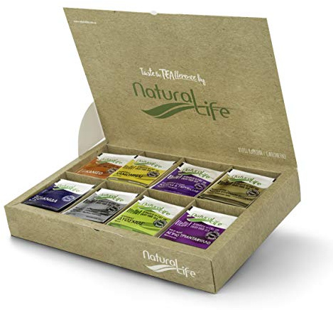 Natural Life 100% Herbal Tea Gift Set,120 Tea Bags Herbal Infusions Tea Selection (8 Wild Herb Flavours), Taster Gift Pack Collection