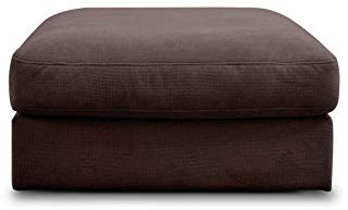 CAVADORE Hocker Fiona/ XXL-Fußbank, Polsterbank im modernen Design / 97 x 48 x 97 / Webstoff dunkelbraun