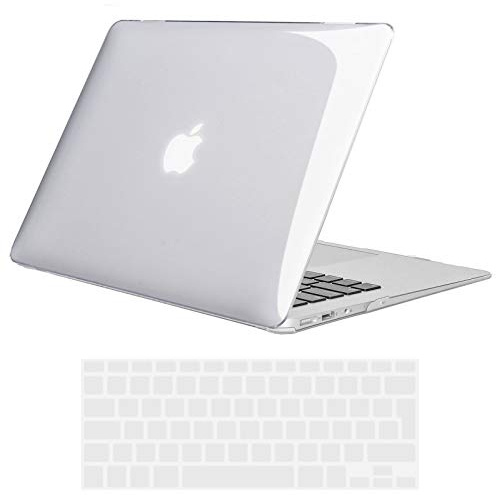 TECOOL Hülle Kompatibel mit Alten MacBook Air 13 Zoll 2010-2017 (A1466 A1369), Ultradünne Schutzhülle Hartschale Case mit Tastaturschutz (EU Layout), Kristall Transparent | Ultradünne Schutzhülle, Snap-on Hardcase, Ohne Logoausschnitt, EU Tastaturschutz, Hochglanz Durchsichtig