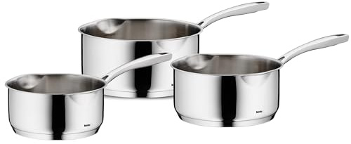 kela Casserole à manche Set de 3 casseroles FLAVORIA, marmite à induction 1,3 L, 1,8 L, 2,6 L, graduation intérieure, pot à lait avec bec verseur, sans revêtement