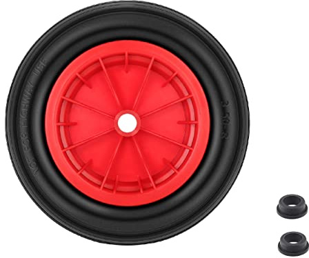 Queiting 14 Wheelbarrow Wheel 3.50-8 PU Puncture Proof Solid Wheel Heavy Duty Replacement Tire for Garden Trolley Industrial Barrow Go Cart Trailer Truck