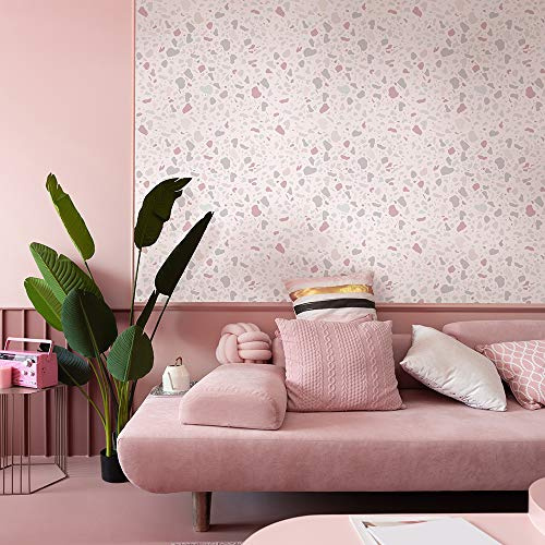 Alwayspon Pegatinas autoadhesivas con efecto terrazo para muebles, adhesivo de mesa, adhesivo para paneles, sala de estar, dormitorio, papel pintado de vinilo para despegar y pegar, adhesivo de pared