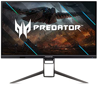 Acer Predator XB323QKNV Gaming Monitor 31,5 Zoll (80 cm Bildschirm) 4K (UHD),144Hz, 1ms (G2G), 2xHDMI 2.1, DP 1.4, höhenverstellbar, G-sync Compatible, DP AdaptiveSync, HDMI VRR, Schwarz