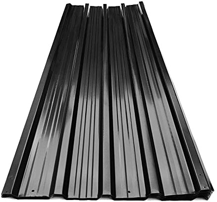 EliteKoopers 12Pcs Black Corrugated Roofing Metal Cladding Roof Sheets Carport Garage Shed Profile