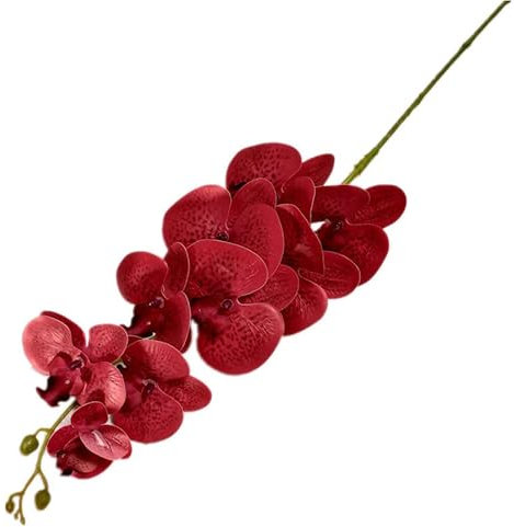 Gladiolus garden 5pcs Latex Orchid Flower Branch 9 Heads Artificial Large Red Moth Phalaenopsis Plant