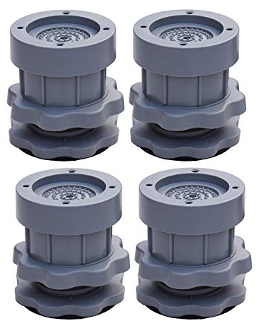 Lodokdre 4PC Adjustable Washing Machine Anti Shock Non Feet Mat Fridge Floor Furniture Protector-Gray
