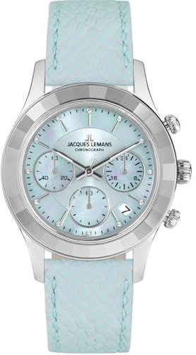 JACQUES LEMANS - Chronographen Venice - Quartz Uhrwerk - Gehäusedicke: 10.7 mm - Edelstahl - 5 ATM