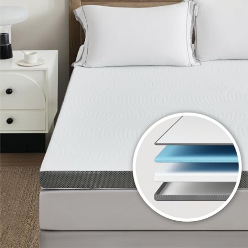 Degrees of Comfort Topper 140x190cm, 8cm Höhe Zwei Härtegrade H2&H3, Matratzentopper aus Gel Memory Foam Mit Atmungsaktiver Abnehmbarem Matratzenbezug Öko-Tex Zertifiziert, für Wohnmobil Schlafsofa