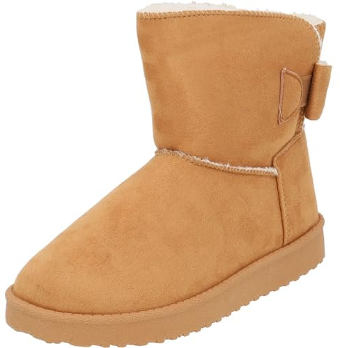 Palado Winterstiefel Damen Yesrona - bequeme Ankle-Boots - warm gefütterte Boots - modische Stiefel Beige UK7 - EU40