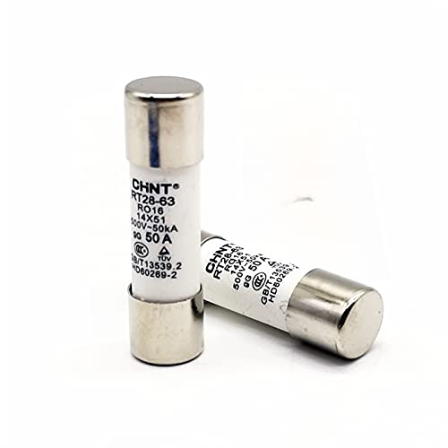 Sicherung 10 Stück CHINT RT28-63 2A 4A 6A 10A 16A 20A 25A 32A 40A 50A 63A Sicherungseinsatz 14X51 Sicherung Schmelzkern Ersatzsicherung (Color : 63a)