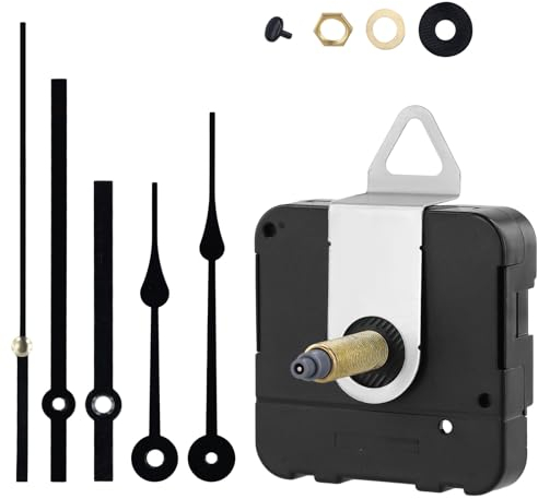 Uhrwerk für Wanduhr, 31mm Quarz-Langachsen-Quarzuhrmotor-Satz Uhrwerk-Mechanismus-Satz mit 2 Langen Spatenzeigern