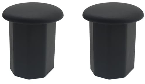 HAJXZH Lacrosse Endkappen, Lacrosse Endkappen, Lacrosse Butt End Tape Saver Lacrosse Ersatz-Endabdeckung, Schwarz, 2 Stück