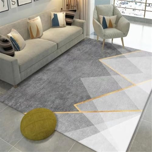 RUGMRZ Teppich Jungen Jugendzimmer Webteppich Grau-gelber Sofateppich mit geometrischem Design, Antifouling Outdoor Teppich Klein 60X120CM
