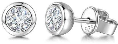 FANCIME Lab-Grown diamantörhängen (färger D-E, renhet VS) 925 sterlingsilver örhängen stiftörhängen presenter smycken för kvinnor du, Sterlingsilver, Diamant