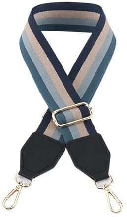 Breite Schulterriemen aus Segeltuch 2 Stück 5 cm breit DIY Einzel-Schulter-Crossbody-Gurt Verstellbarer Gurt mit Jacquard-Muster Taschengurt Gestreifter All-In-One-Taschengurt Für Umhängetaschen, Reis