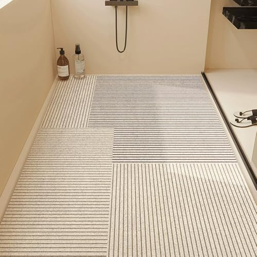 Surwin Duschmatte rutschfest, Modern Schlicht Duschmatten PVC Luffa Badewannenmatte für Nassbereiche Pflegeleicht Schnell rutschfeste Trocknend Fußmatte (Überlappend,90x120cm)