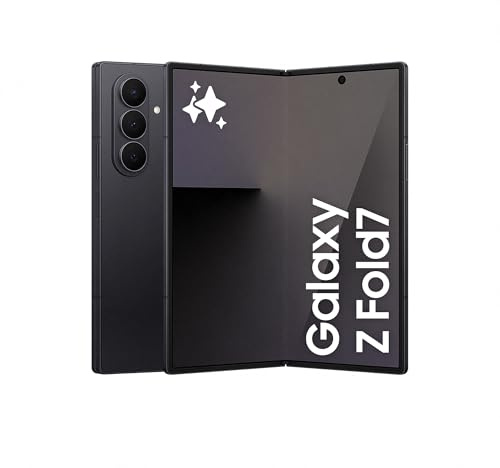 Samsung Galaxy Z Fold7 AI Phone, Thin and Light Foldable Design, Large Screen, 200MP Camera, 256GB Storage, 12GB Memory, 4400 mAh Battery, Jetblack, 3 Year Samsung Extended Warranty (UK Version)