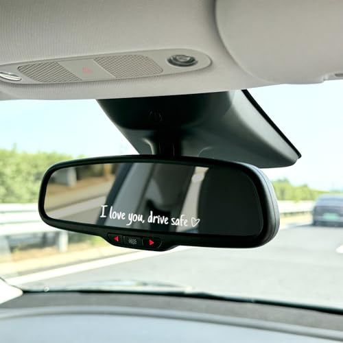 LXUEJIE 12 Stück Aufkleber I Love You Drive Safe, Auto Aufkleber Spiegel Außen Ich Liebe Dich 11x2 cm Vinyl Wasserdicht Drive Safe (Schwarz+weiß)