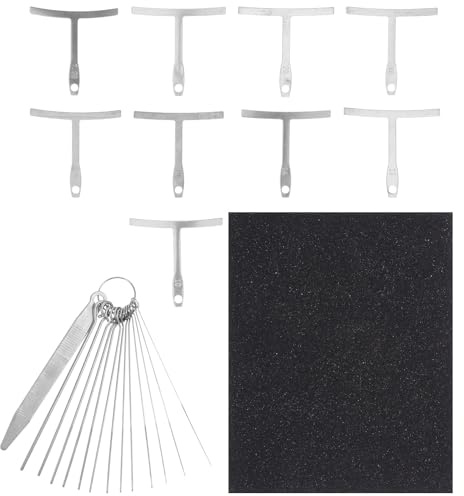 MAGICLULU Kit de Herramientas y Papel de Lija de Mantenimiento para Guitarra Adecuado para Reparación y Ajuste 19 Piezas Aleación de Instrumentos Musicales