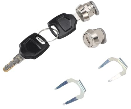 Tbest Juego de Llaves y Enchufes para Baúl de Motocicleta para Maletas de Equipaje Universales de 25 L y 100 L, Cerradura de Aleación de Aluminio con 2 Llaves 2 Cilindros, Fácil Instalación