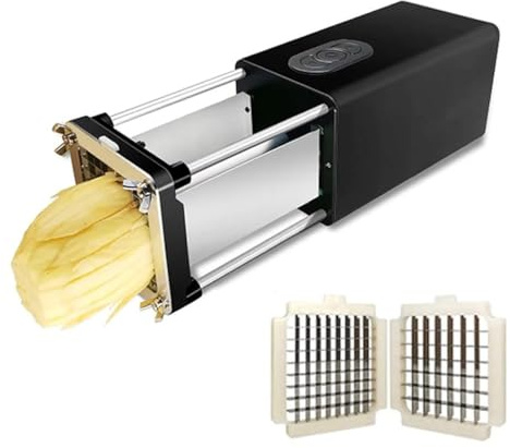Cortador eléctrico de patatas fritas, cuchillas de acero inoxidable, cortador de verduras y frutas para cocina, máquina de corte de patatas para uso doméstico