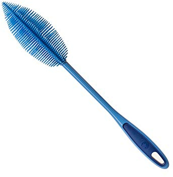 Kochblume Flaschenbürste 36cm | Premium-Silikon & BPA frei| Hitzbeständig | Spülmaschinenfest | Für Trinkflaschen, Thermoskannen & Gläser | Farbe: blau