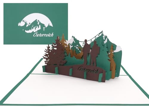 Karte „Österreich Berglandschaft - Alpen & Großglockner“ - 3D Pop Up Karte als Grußkarte, Souvenir & Reisegutschein Wandern & Klettern
