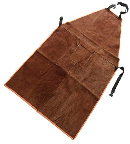 SM SunniMix Hitzebeständige Arbeitsschürze Schweißerschürze Schmiedeschürze für und Sonstiges Anlässe, Braun 95x65 cm