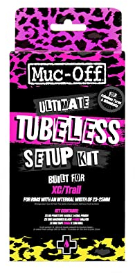 Muc Off Ultimate Tubeless Kit Setup-Kit Für Tubeless-Ready Fahrräder, X-Country - Enthält Felgenband, Fahrrad Flickzeug, Tubeless Ventile und Reifendichtmittel