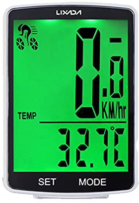Lixada Computer da Bicicletta Senza Fili Multifunzionale Schermo LCD da 2,8 Pollici Contachilometri Bici IPX6 Impermeabile Temperatura Misurabile con Staffa per Il Ciclismo