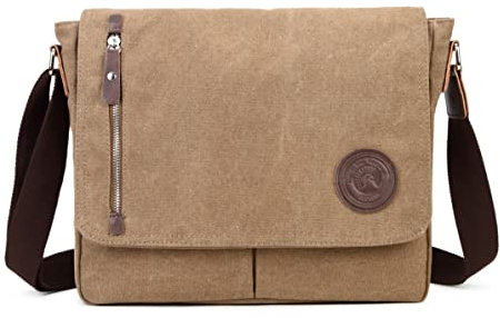 Sechunk Canvas Small Messenger Bag Vintage Shoulder bag Everyday Purse Crossbody bag for men women
