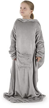 Blumtal Ärmeldecke Unisex - Kuscheldecke flauschig mit Ärmeln - OEKO-TEX zertifizierte Decke mit Ärmeln und Fußtasche - Ärmeldecke Damen & Herren - Decke mit Armen Erwachsene in verschiedenen Farben