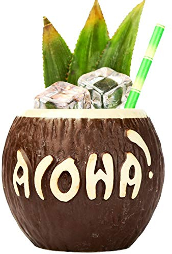 BANGHA Totem à Cocktail Tasse de céramique de 400 ML Tasse de Noix de Coco et Tasse de cocotit Collections Tasse de décoration Verre à Cocktail