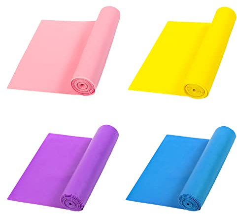 CLDURHGE 4 Pièces Bande Élastique Fitness, Élastique Bande de Resistance, Sangle de Yoga Sangle d'exercice, Bande Élastique Idéale pour Kinésithérapie, Yoga, Pilates