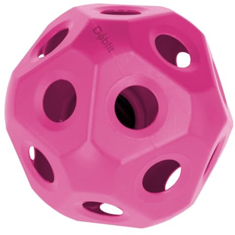 Doblit Mangeoire pour boules de foin - Jouet amusant pour mollet, vache, cheval, poulain, équine - Ouvertures d'alimentation de 40 à 60 mm - Plusieurs couleurs disponibles - Rose