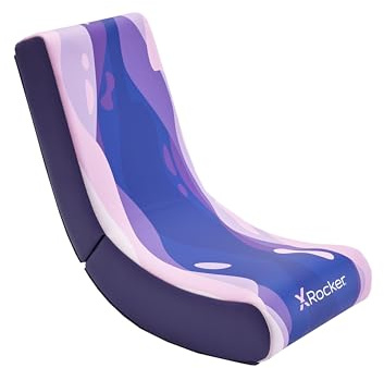 X-Rocker Silla de videojuegos plegable para niños, mecedora de suelo para niños y jóvenes, asiento de mecedora plegable bajo, silla mecedora para juegos, silla de consola para niños, edición lava,