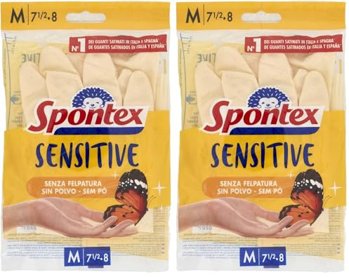 Spontex Guanti Effetto Seta Taglia M (Confezione da 2)